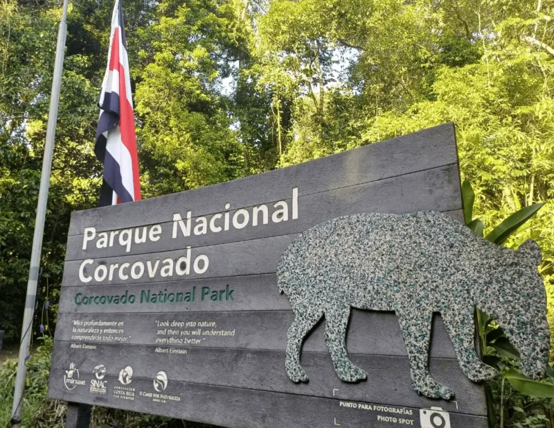 Corcovado National Park Costa Rica Entrance Sign